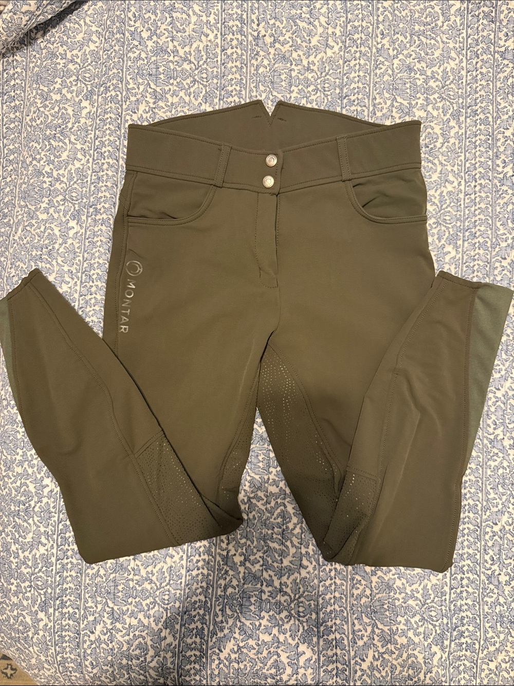 Montar Yati High Rise Olive Full Seat Riding Breeches